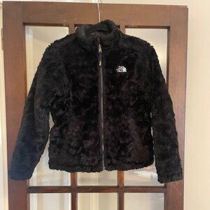 The North Face Girls' Reversible Mossbud Jacket in Black, Size Medium